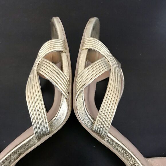 Rachel Zoe Isabella Metalic Gold Leather Stiletto High Heeled Sandals Women’s 8 - Picture 15 of 16